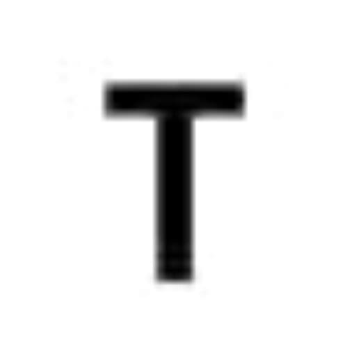 Here's an alt tag for the image: Black uppercase letter T.