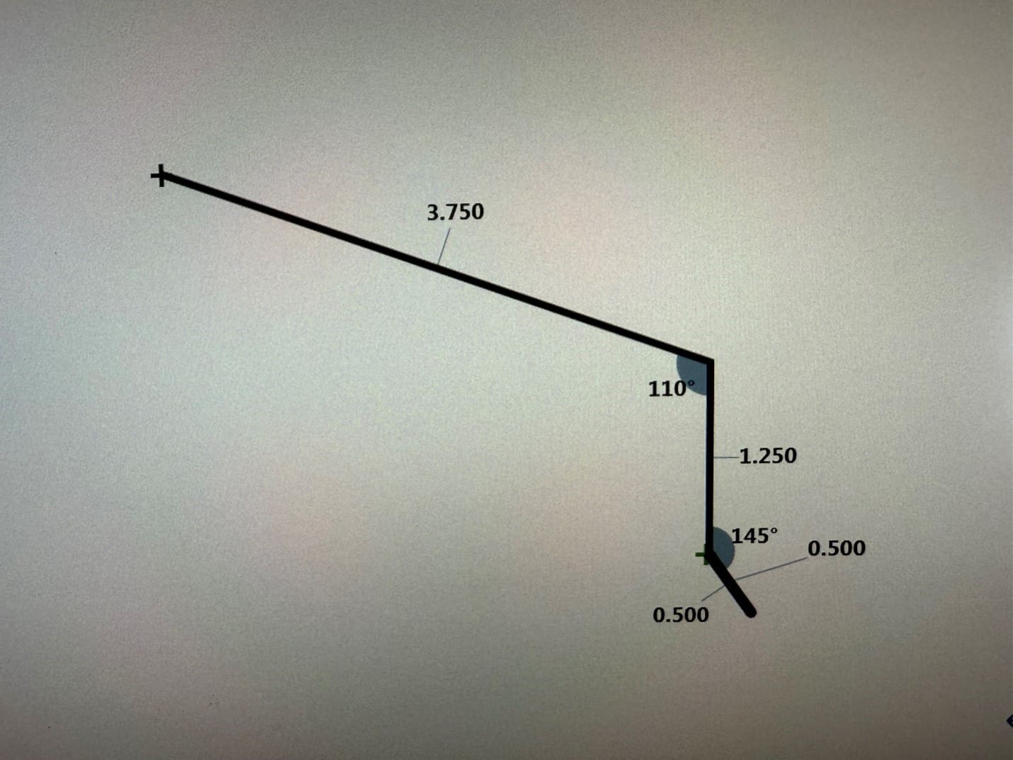 Line drawing with angles and measurements.