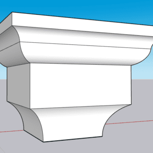 Architectural column capital design rendering.