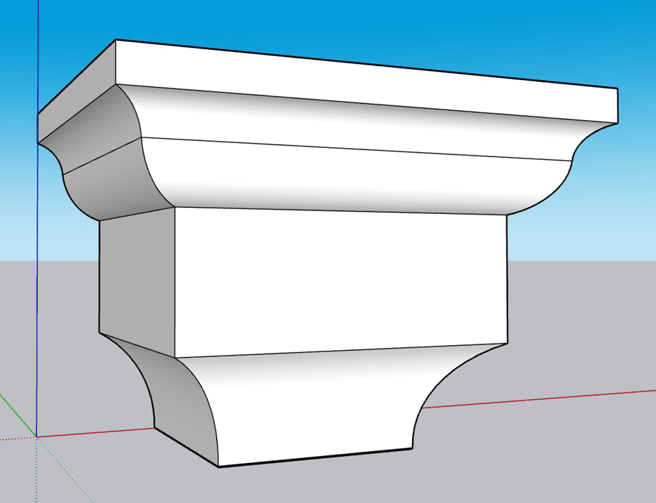 Architectural column capital design rendering.