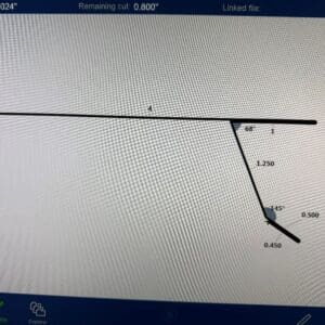 Technical diagram with labeled lines and angles.