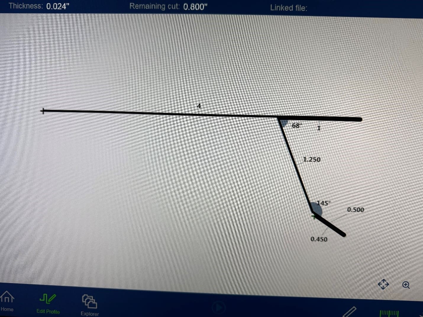 Technical diagram with labeled lines and angles.