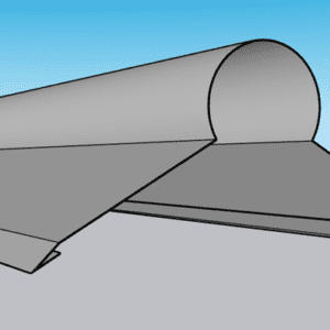 3D model of a grey roof design.