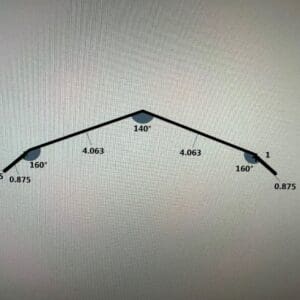 Diagram with angles and measurements labeled.