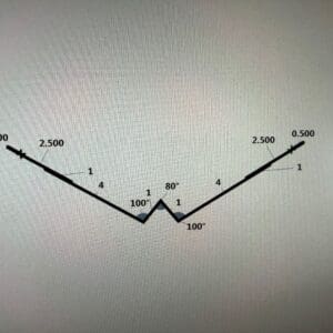 Geometric diagram with angles and measurements.
